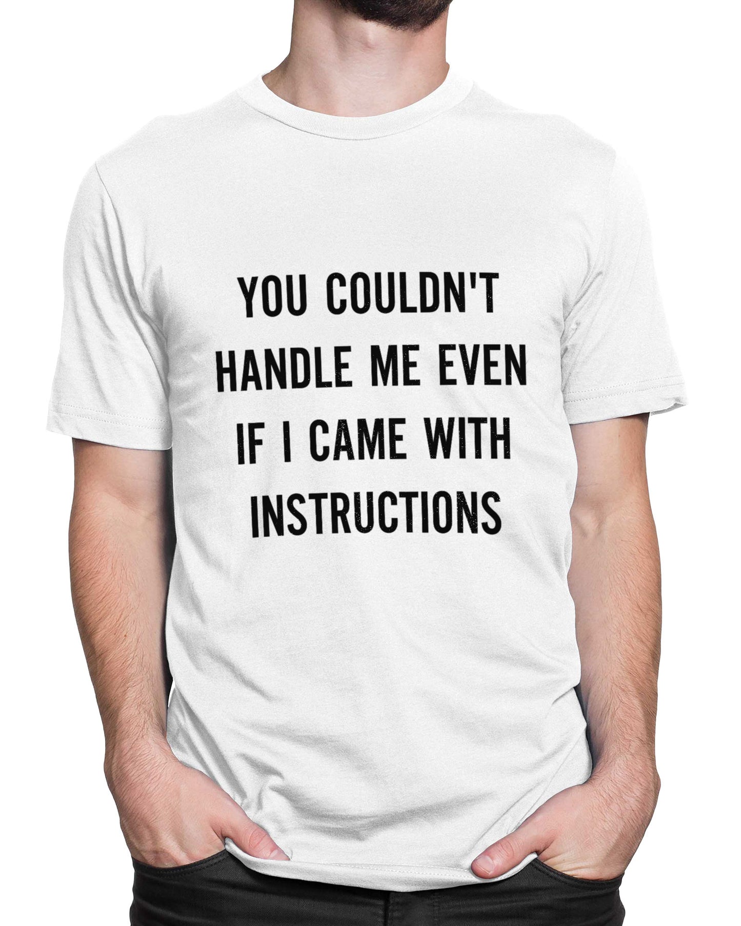 Tricou Handle Me With Care - Alb - tricou cu mesaj amuzant