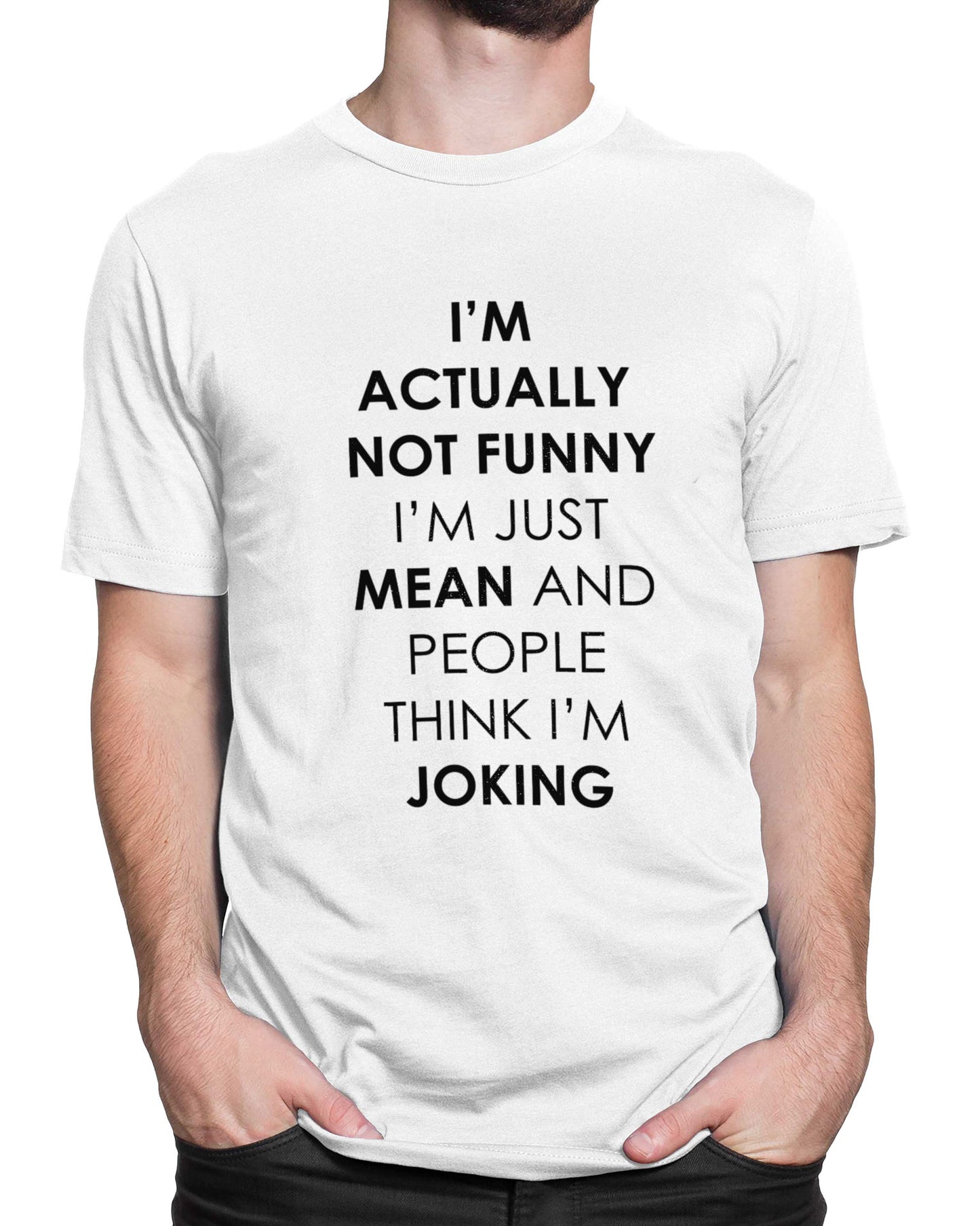 Tricou This Is Not Funny - Alb - tricou cu mesaj amuzant
