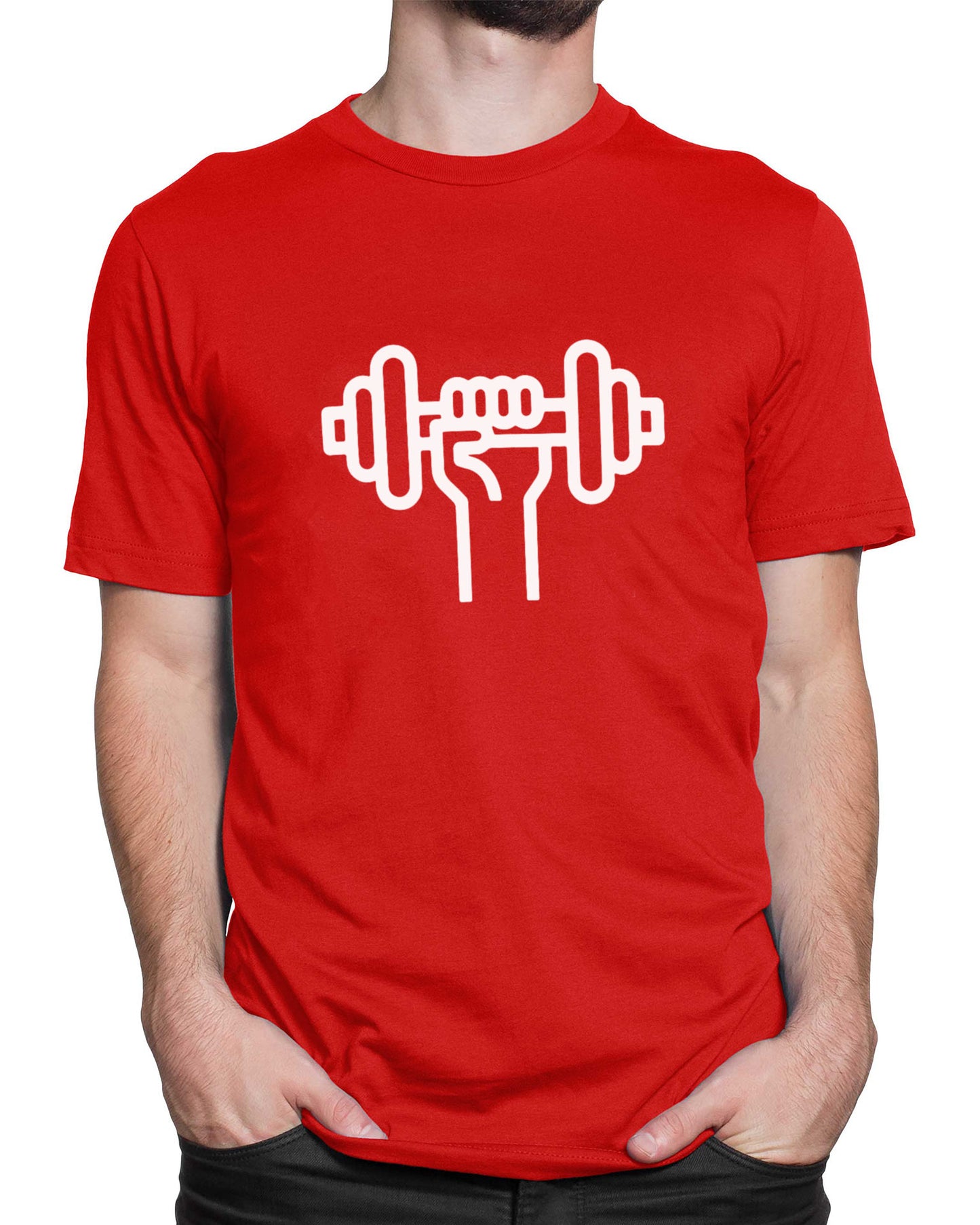 Tricou Funny Gym Power - Roșu - tricou cu mesaj