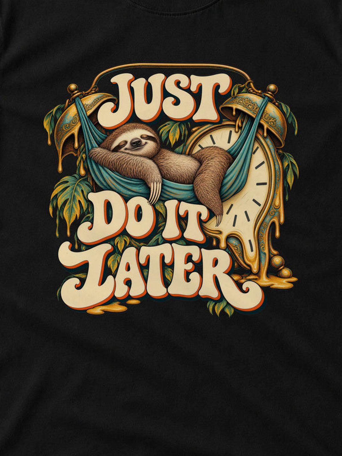 Tricou Just Do It Later - Negru - detaliu decupat din imaginea principală (3:4)