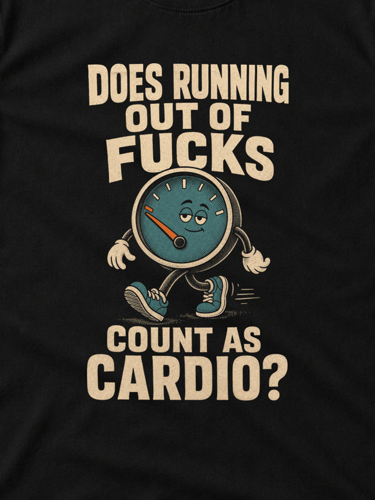 Tricou Running Out of Fucks - Negru - detaliu decupat din imaginea principală (3:4)