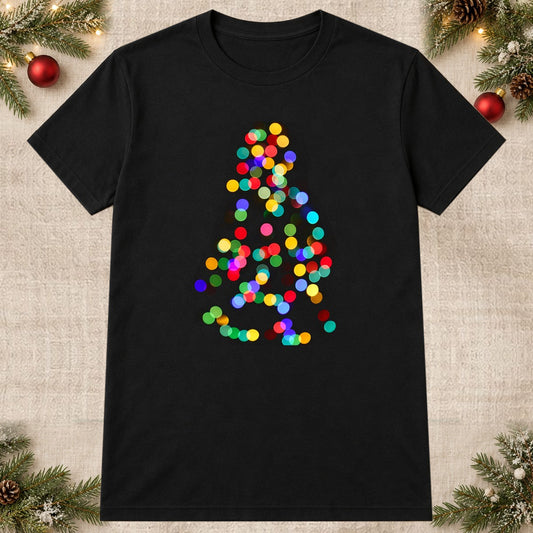 Tricou de Crăciun Christmas Tree Lights - Negru - imagine principală pătrată