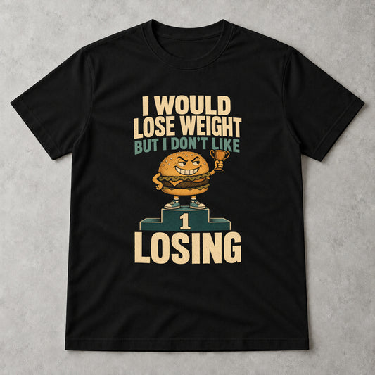 Tricou I Don’t Like Losing - Negru - Sarcasm fără Filtru