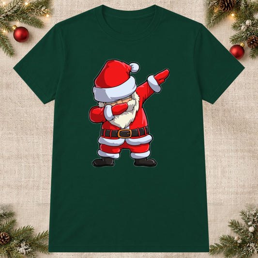 Tricou de Crăciun Santa Dab - Bottle Green - imagine principală pătrată