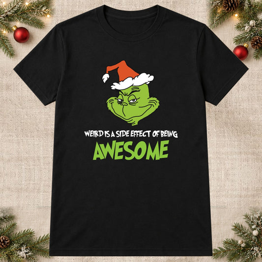 Tricou de Crăciun Grinch Awesome - Negru - imagine principală pătrată