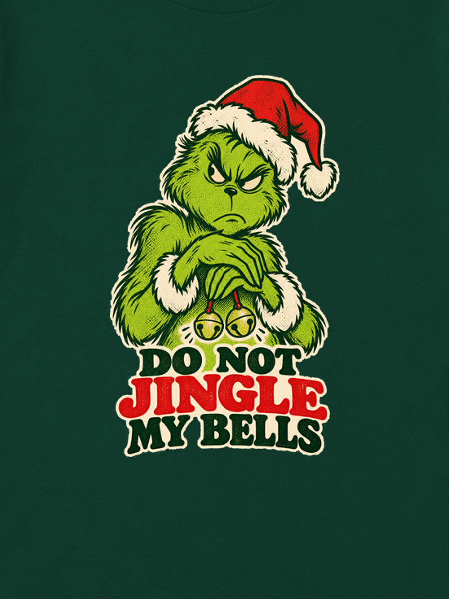 Tricou de Crăciun Grinch Do Not Jingle - Bottle Green - detaliu grafică (mockup)