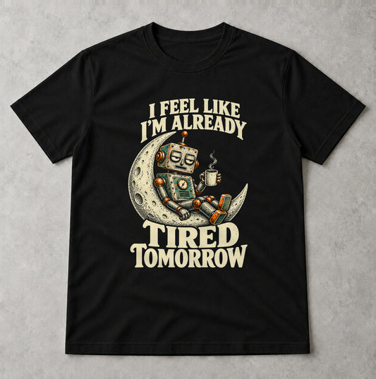 Tricou Already Tired Tomorrow - Negru - Sarcasm fără Filtru