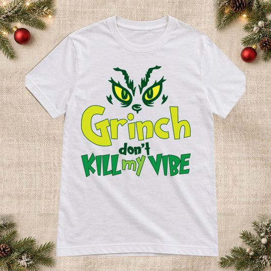 Tricou de Crăciun Christmas Grinch Vibes - Alb - imagine principală, alb curat fără Heather (mockup)