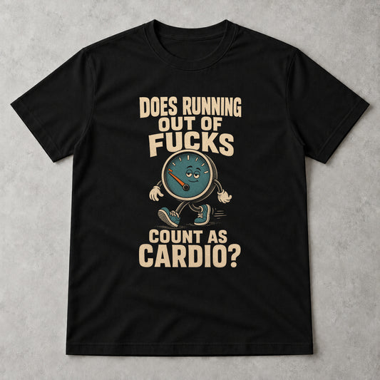 Tricou Running Out of Fucks - Negru - Sarcasm fără Filtru