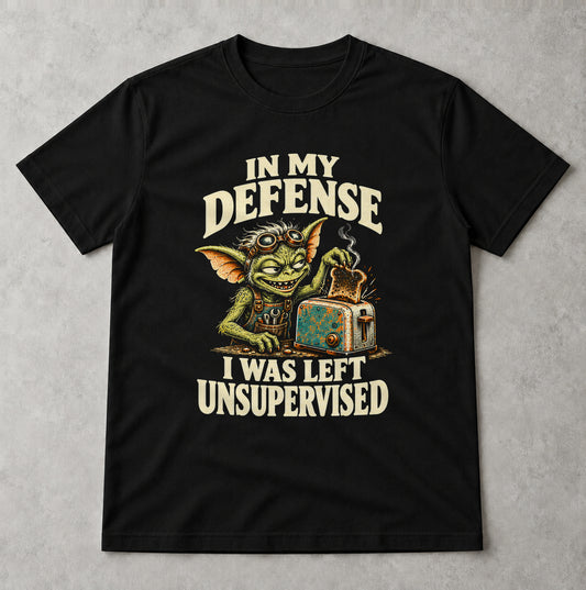 Tricou Left Unsupervised - Negru - Sarcasm fără Filtru