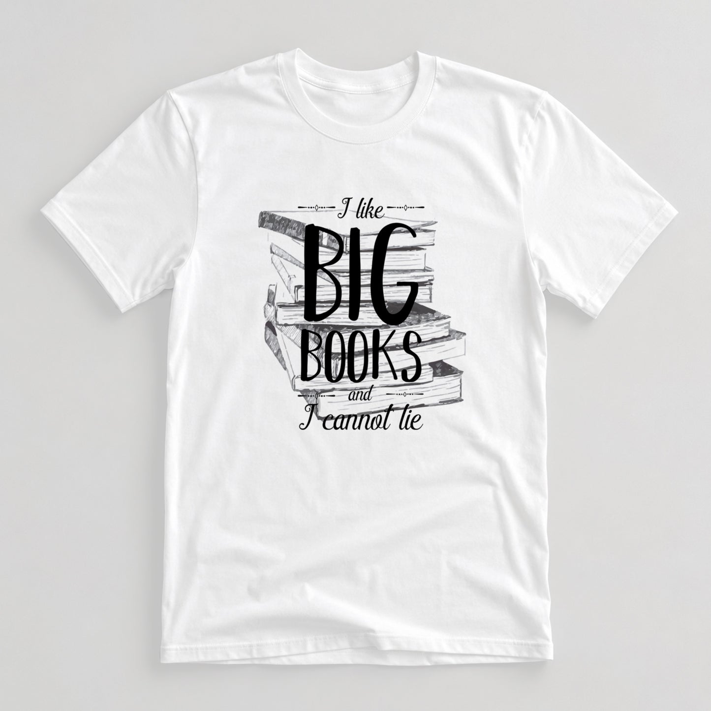 Tricou Geek I Like Big Books - Alb