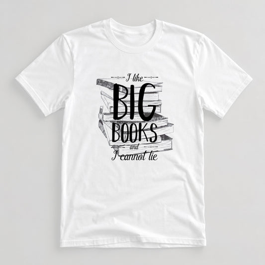 Tricou Geek I Like Big Books - Alb