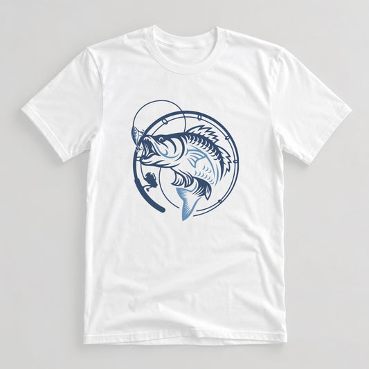 Tricou Pescar Blue Fish - Alb