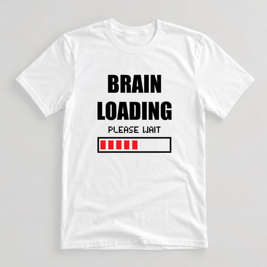 Tricou Geek Brain Loading - Alb