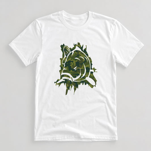 Tricou Pescar Camo Carp - Alb