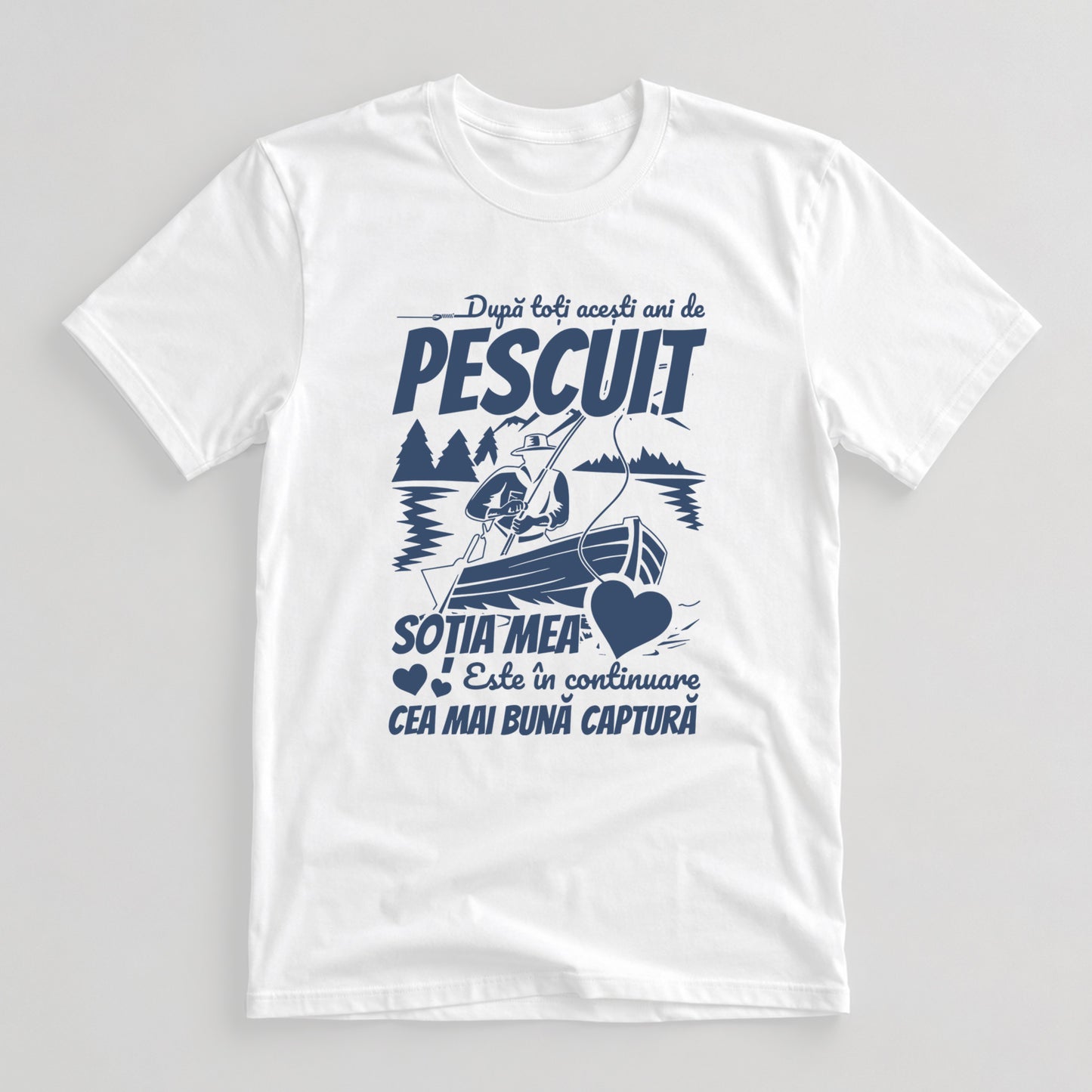 Tricou Pescar Cea Mai Bună Captură - Alb
