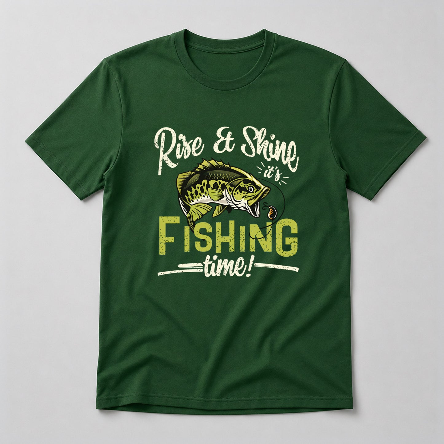 Tricou Pescar Fishing Time - Verde