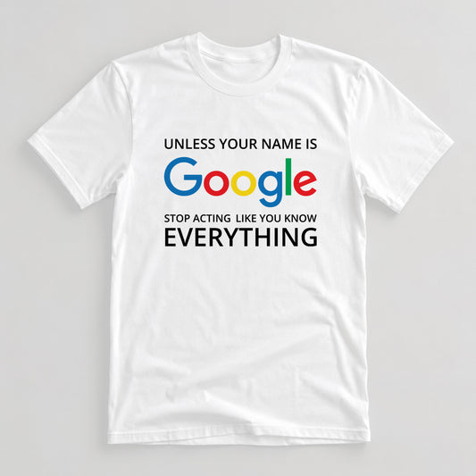 Tricou Google Knows Everything - Alb