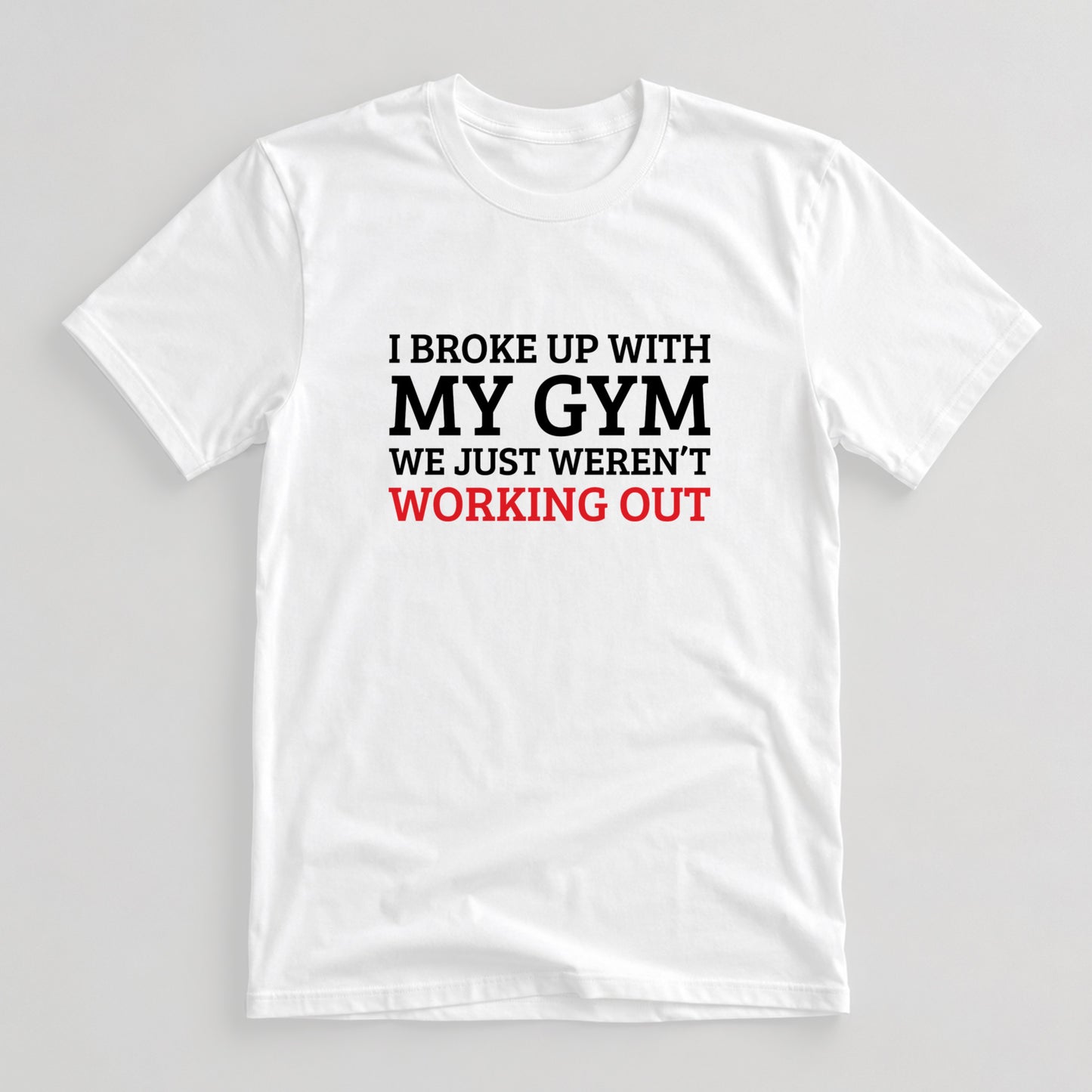 Tricou Funny Gym Gym Breakup - Alb