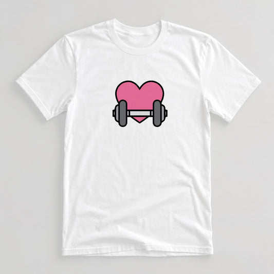 Tricou Funny Gym Gym Love - Alb