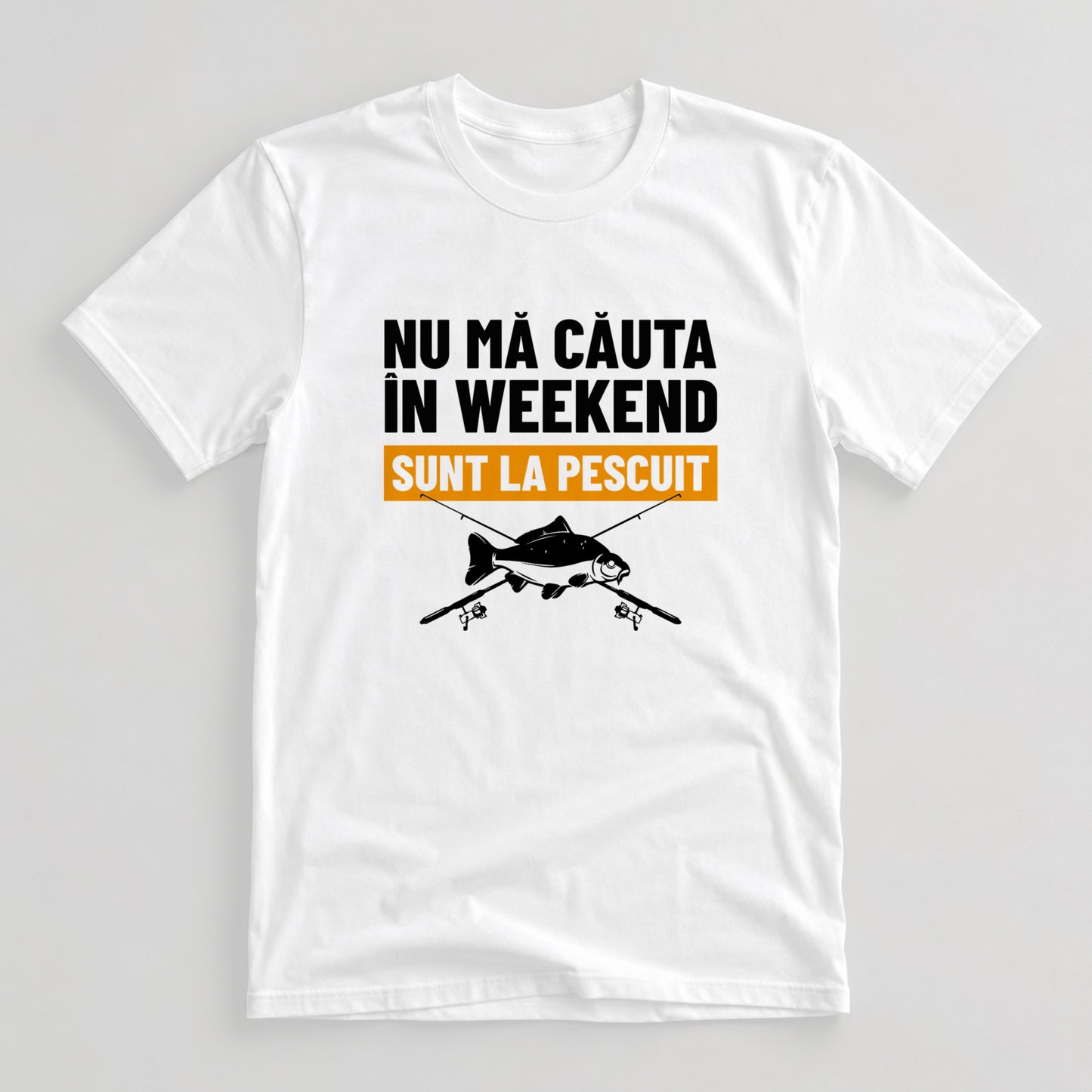 Tricou Pescar Sunt La Pescuit - Alb