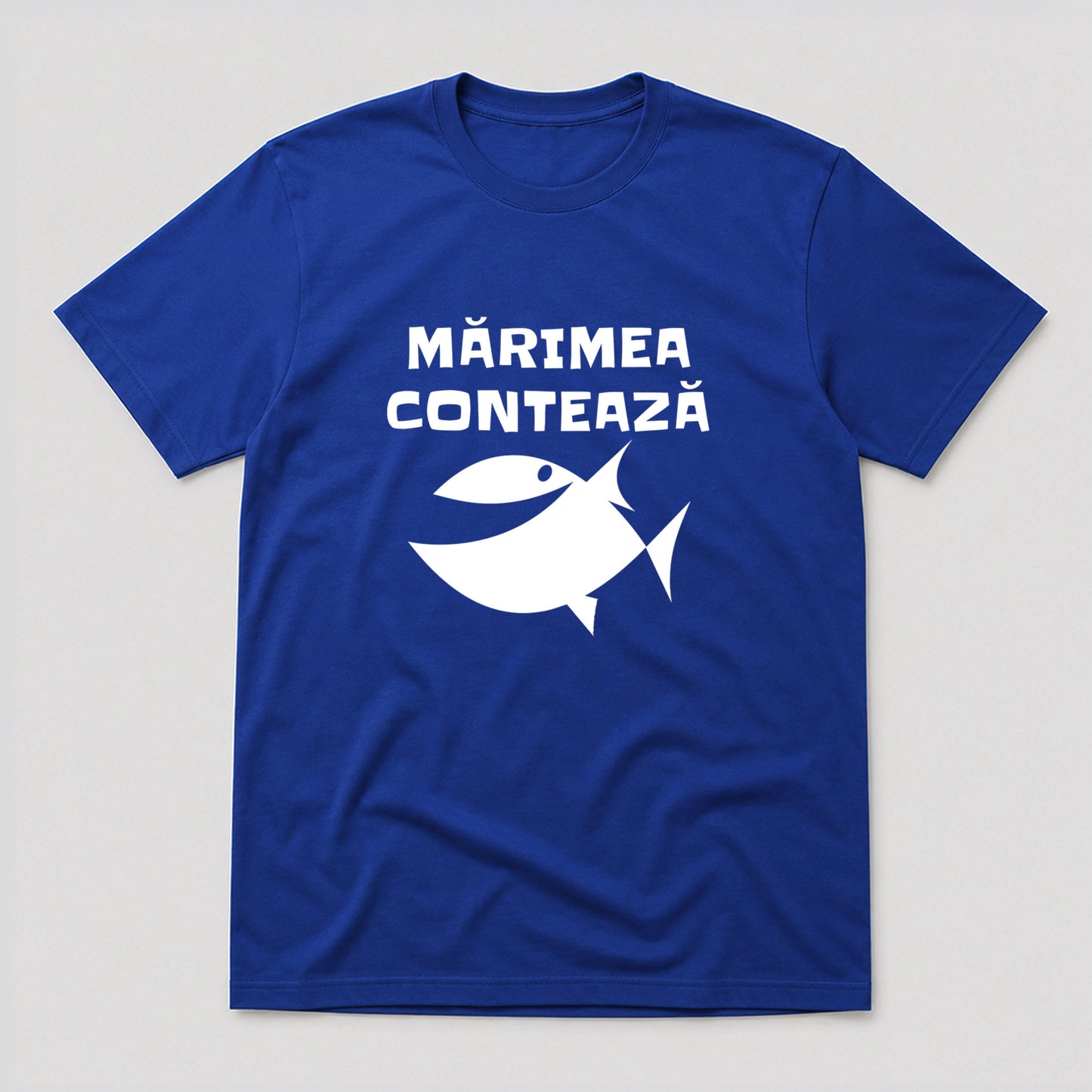 Tricou Pescar Mărimea Contează - Albastru