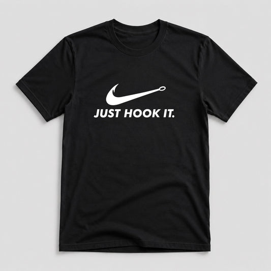 Tricou Pescar Hook It - Negru