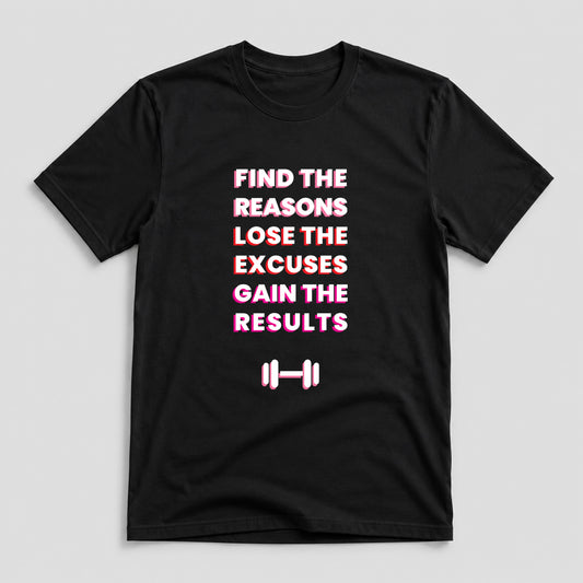 Tricou Funny Gym Lose Excuses - Negru