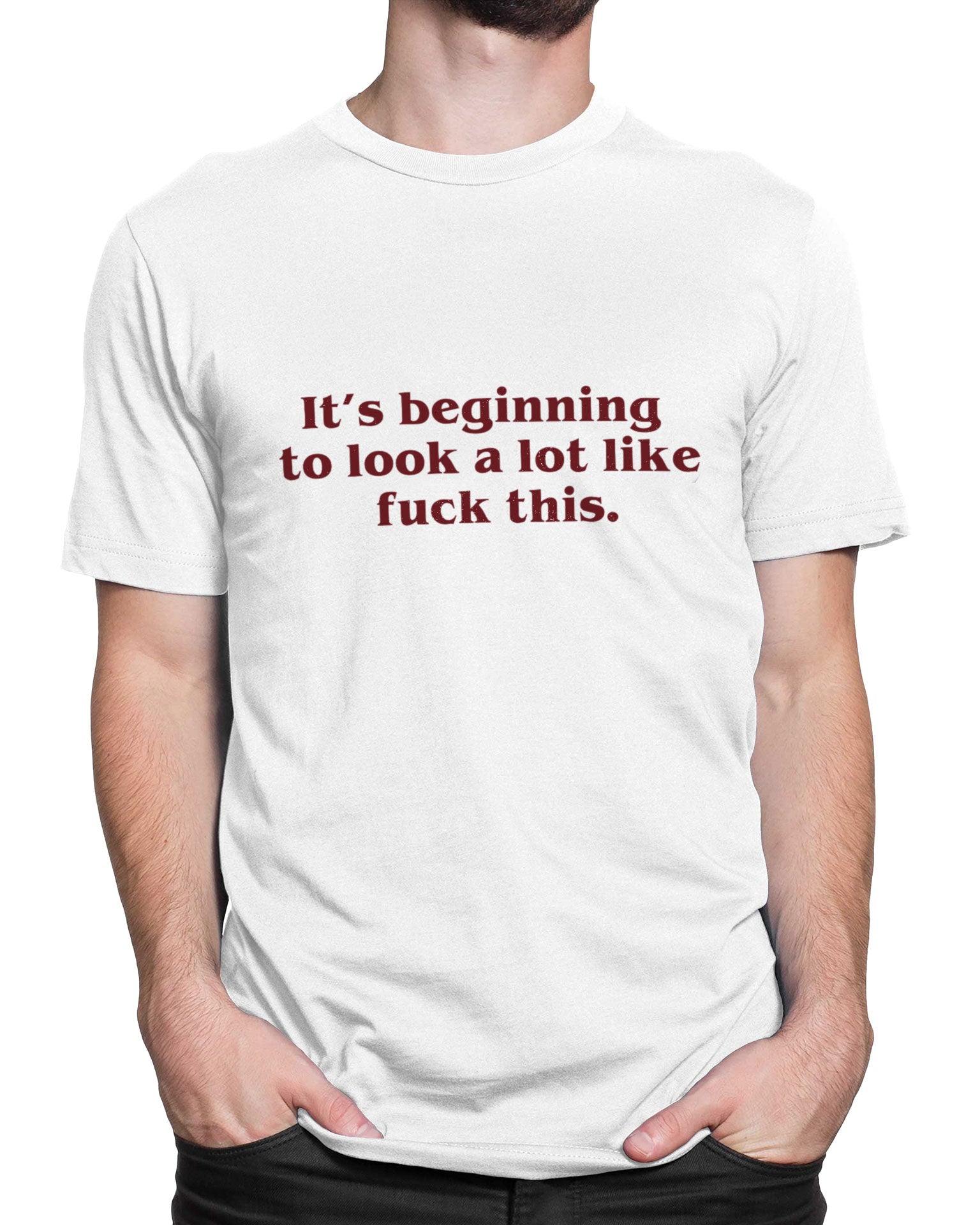 Tricou In The Beginning - Alb - tricou cu mesaj amuzant