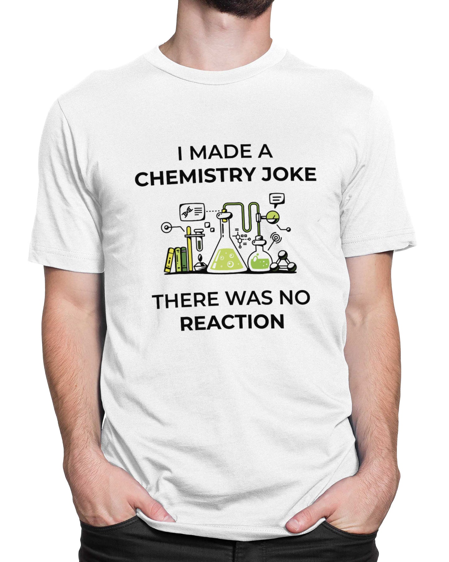 Tricou Geek Chemistry Joke - Alb - tricou cu mesaj