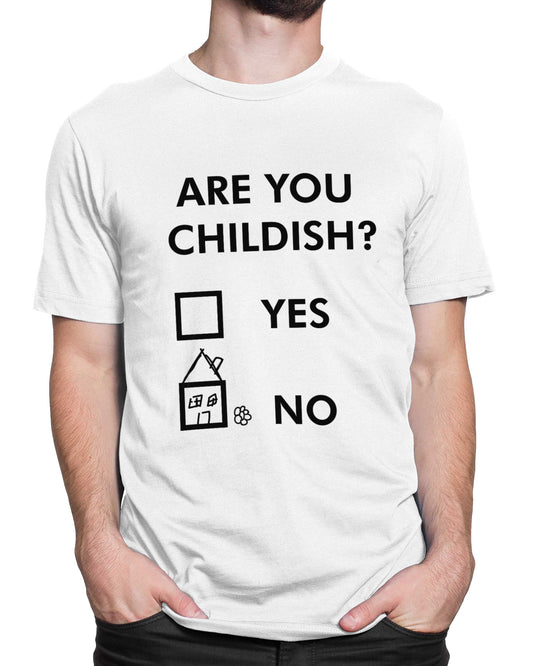 Tricou Childish? Not Me - tricou alb cu mesaj amuzant