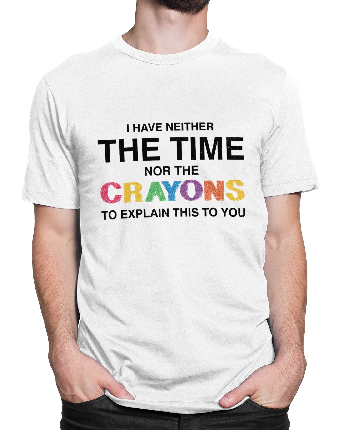 Tricou Not The Brightest Crayon - Alb - tricou cu mesaj amuzant