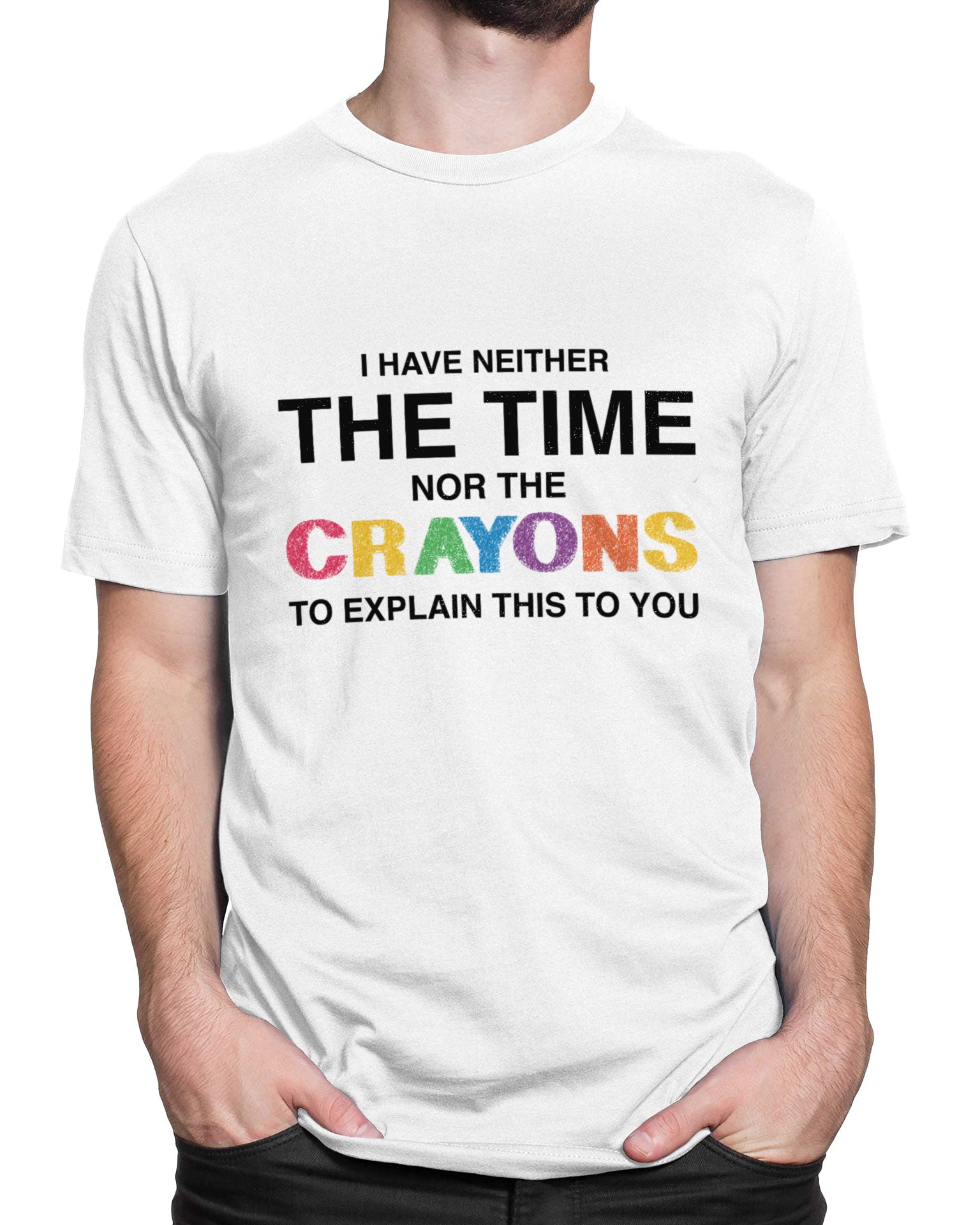 Tricou Not The Brightest Crayon - Alb - tricou cu mesaj amuzant