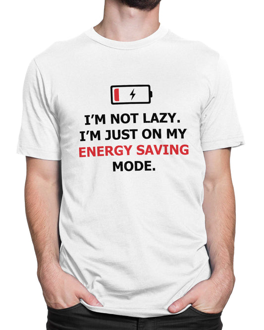 Tricou Energy Saving Mode - Alb - tricou cu mesaj amuzant