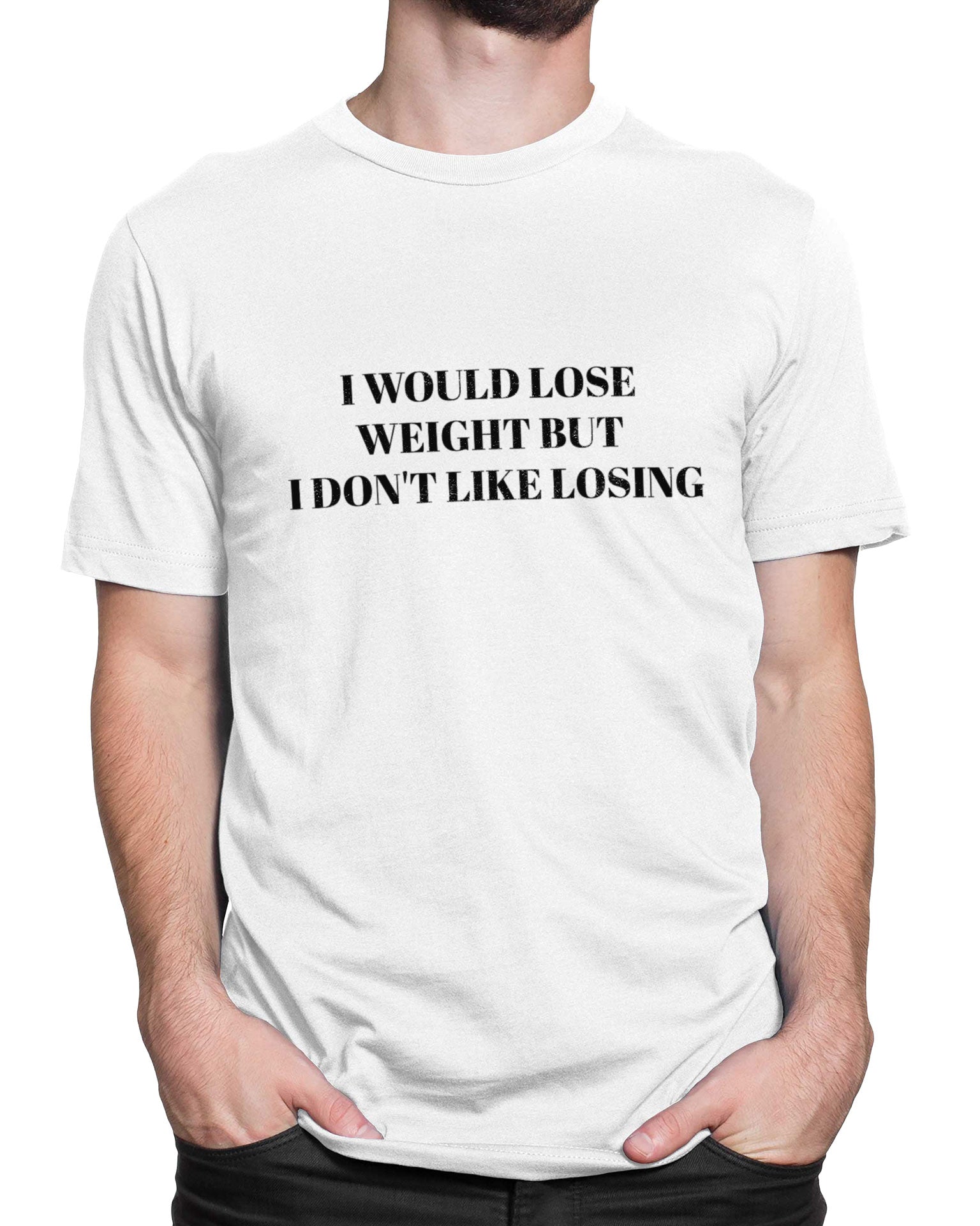 Tricou I’m Trying To Lose Weight - Alb - tricou cu mesaj amuzant