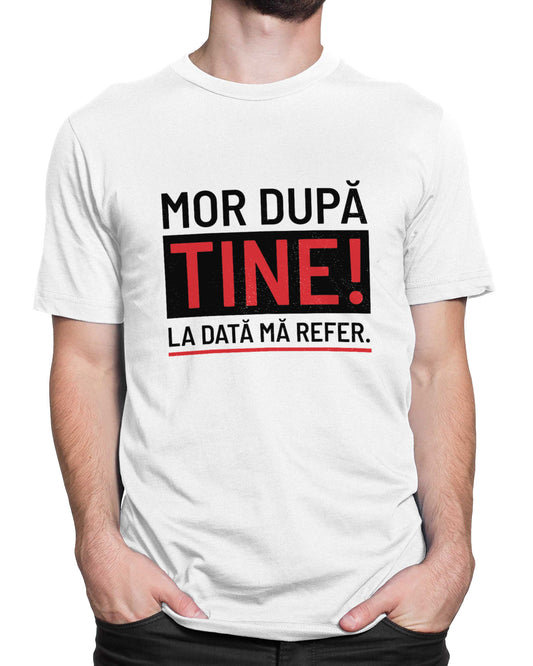 Tricou Mor După Cafea - Alb - tricou cu mesaj amuzant