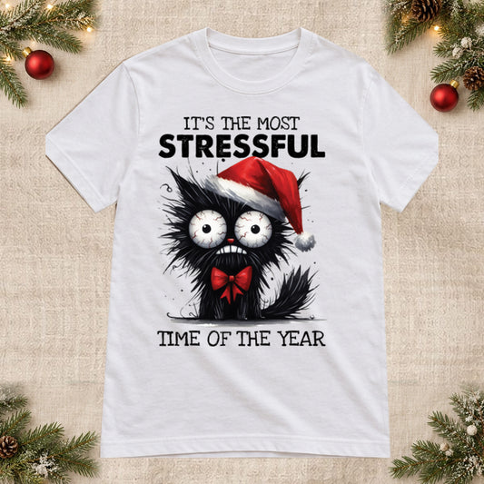 Tricou de Crăciun Stressful Time - Alb - imagine principală pătrată (mockup)