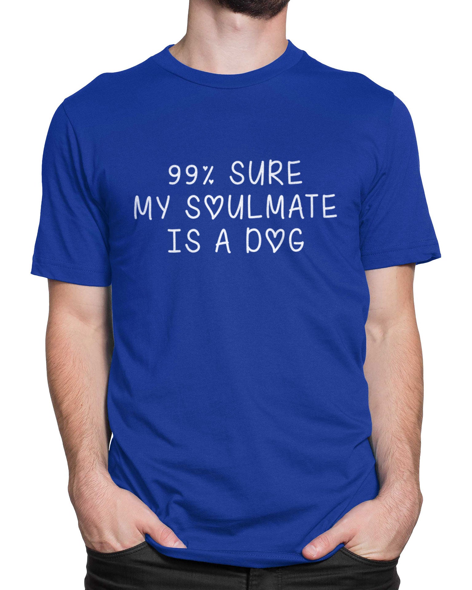 Tricou My Dog Is My Soulmate - Albastru - tricou cu mesaj amuzant