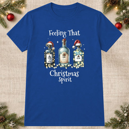Tricou de Crăciun Christmas Spirit - Albastru - imagine principală pătrată (mockup)