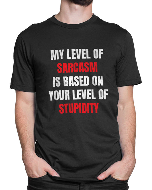 Tricou Level Of Sarcasm - tricou cu mesaj amuzant