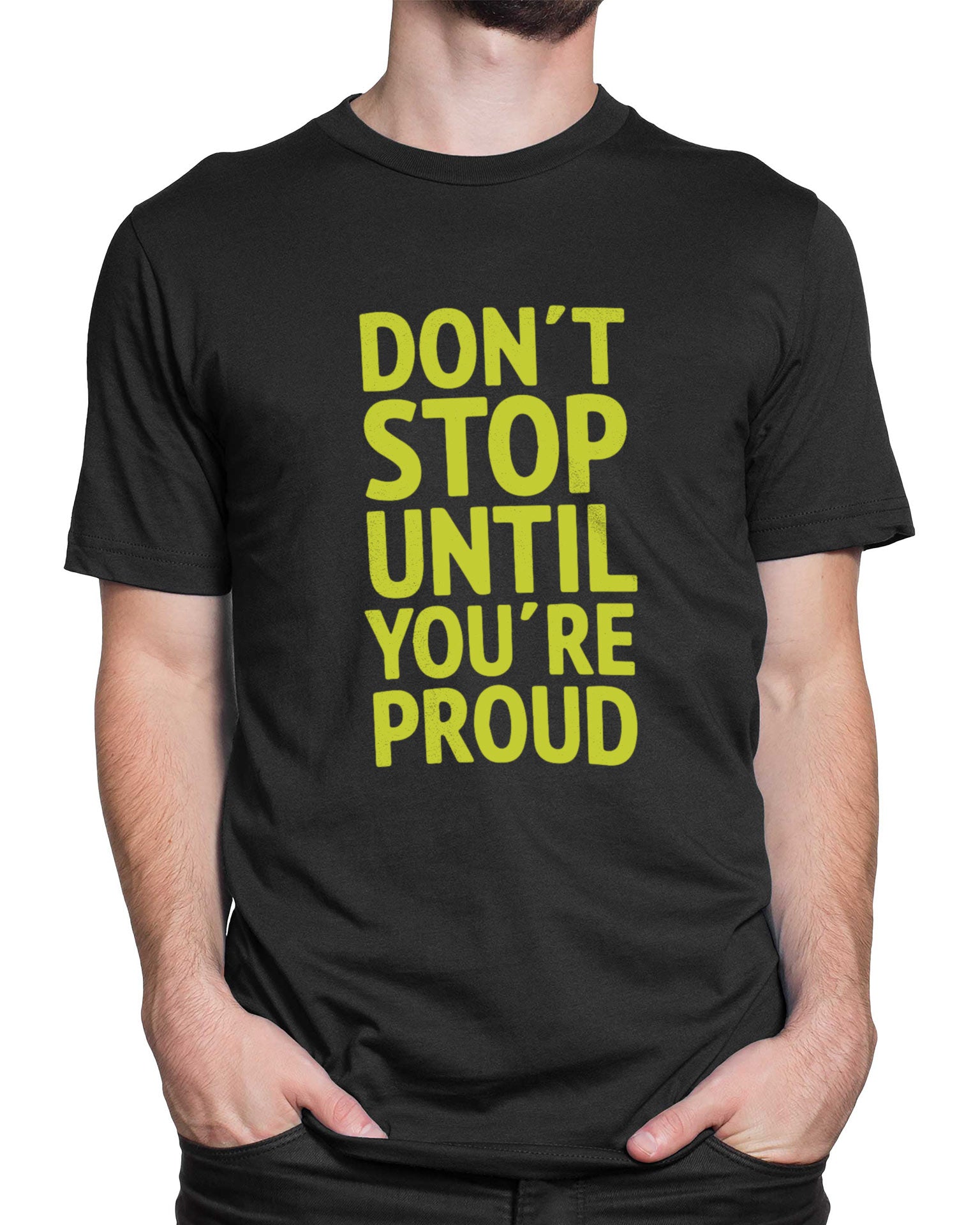 Tricou Funny Gym Don’t Stop - Negru - tricou cu mesaj