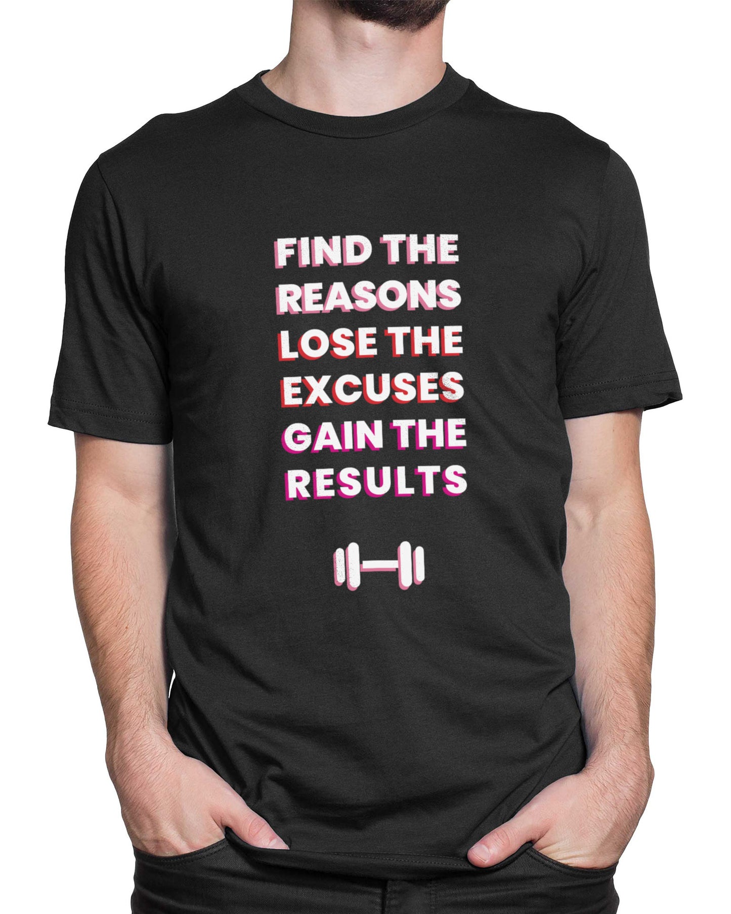 Tricou Funny Gym Lose Excuses - Negru - tricou cu mesaj
