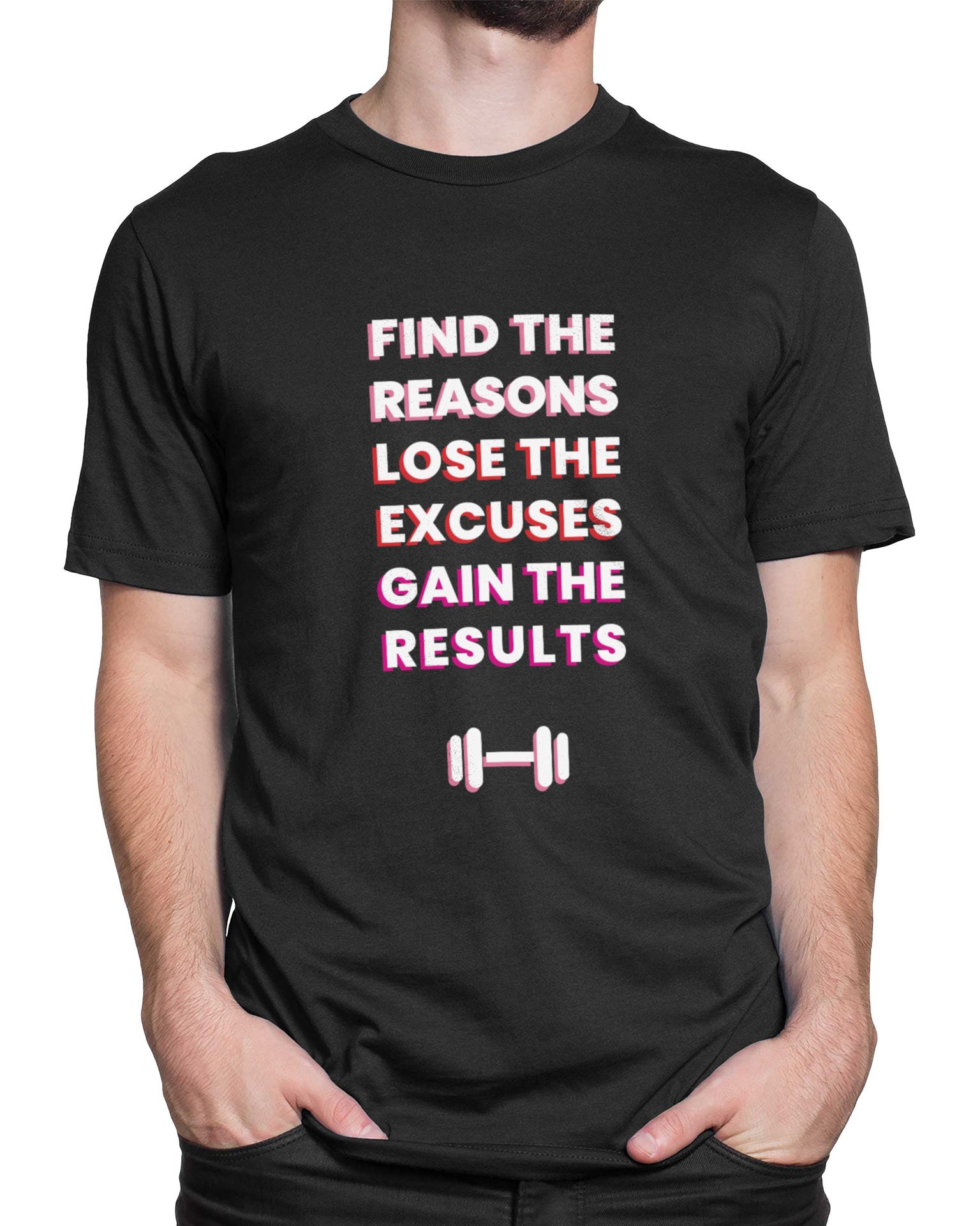 Tricou Funny Gym Lose Excuses - Negru - tricou cu mesaj