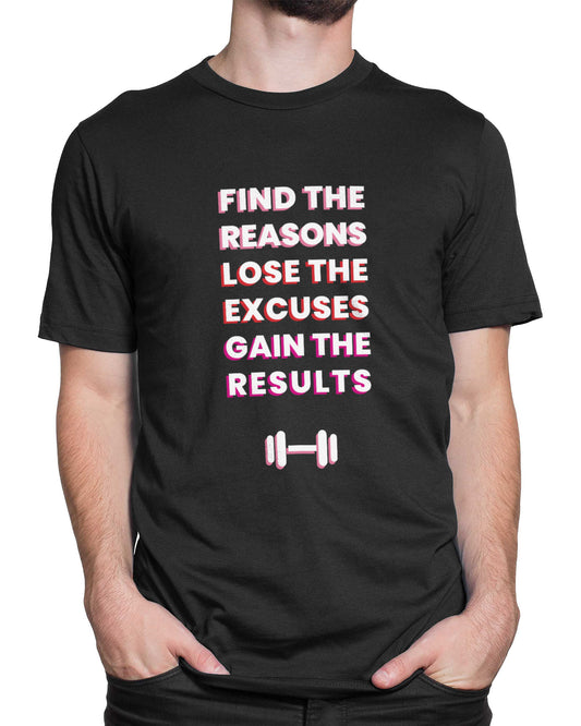 Tricou Funny Gym Lose Excuses - Negru - tricou cu mesaj