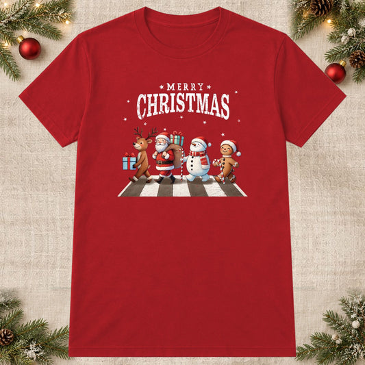 Tricou de Crăciun Christmas Band - Roșu - imagine principală pătrată (mockup)