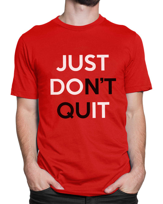 Tricou Funny Gym Don’t Quit - Roșu - tricou cu mesaj