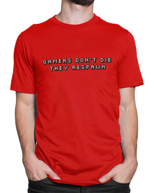 Tricou Geek Gamers Respawn - Roșu - tricou cu mesaj