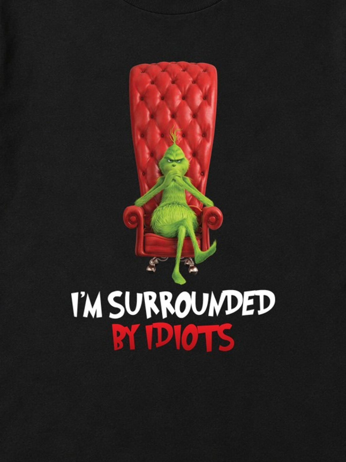 Tricou de Crăciun Surrounded by Idiots - Negru - detaliu grafică 3:4 [secondary-3x4-20261020]