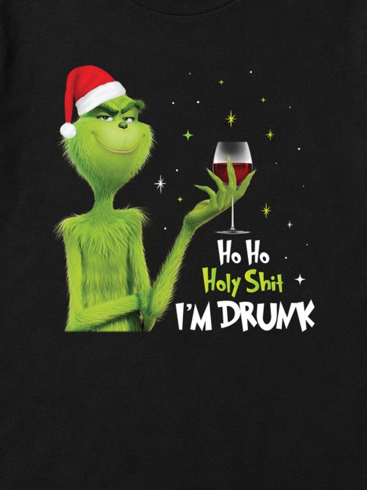 Tricou de Crăciun Ho Ho Holy - Negru - detaliu grafică 3:4 [secondary-3x4-20261020]