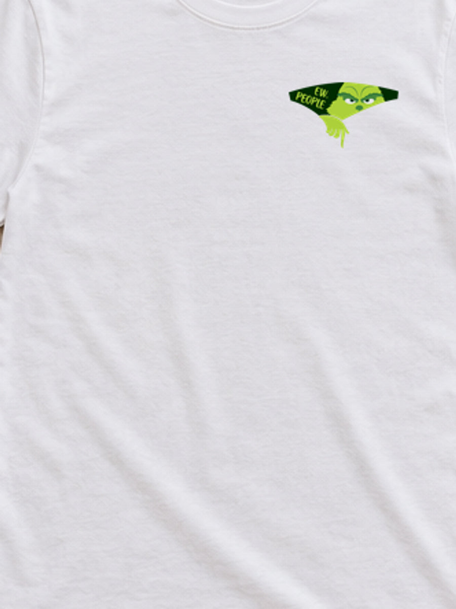 Tricou de Crăciun Eww Pocket - Alb - detaliu grafică 3:4, alb curat fără Heather (mockup)